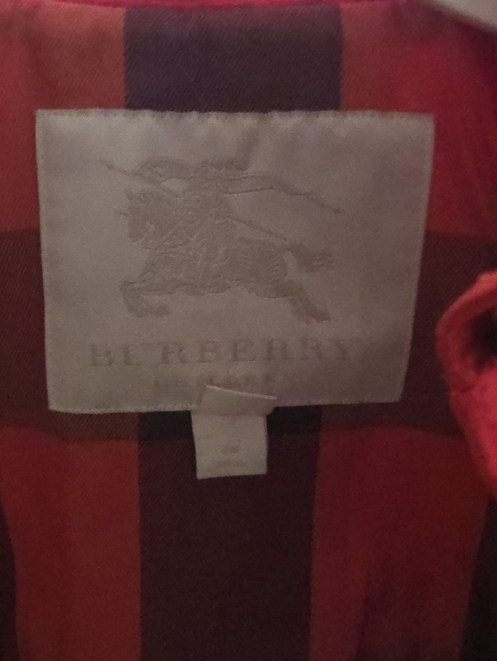 Burberry Red and Black Check Shirt Jacket
